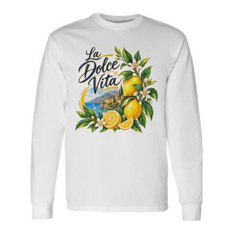 La Dolceita Citron Été Italien Limoncello Côte Amalfitaine Haut De Gamme T-shirt à manches longues - Cadeauxyz