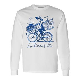 La Dolceitaélo De Côte Italien Positanointage Années 50 T-shirt à manches longues - Cadeauxyz