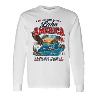 Lake America 2026 Vintage Retro Patriotic Eagle Usa Long Sleeve T-Shirt | Seseable UK