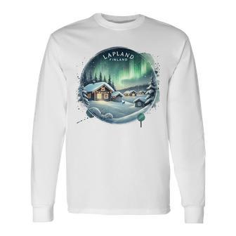 Laponie Finlande Arctique Haut De Gamme T-shirt à manches longues - Cadeauxyz
