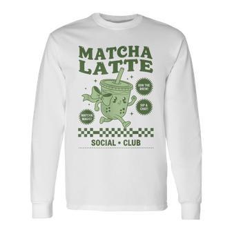 Matcha Latte Social Club Green Matcha Tea Party Long Sleeve T-Shirt - Monsterry