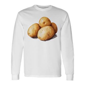Motif Pomme De Terre Et Légumes T-shirt à manches longues - Cadeauxyz