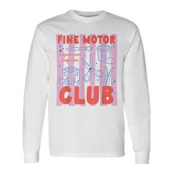 Retro Striped Fine Motor Club Occupational Therapy Long Sleeve T-Shirt | Seseable UK