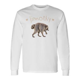 Retro Viral Raccoon Meme Jimothy Tri-Blend Long Sleeve T-Shirt - Thegiftio UK