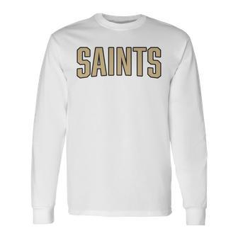 Saints Bold Comfort Colors Crop Top Long Sleeve T-Shirt - Thegiftio UK