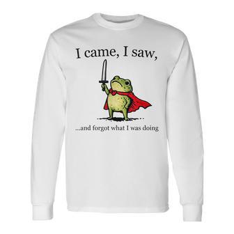 I Came I Saw And Forgot What I Was Doing Frog Long Sleeve T-Shirt - Thegiftio UK