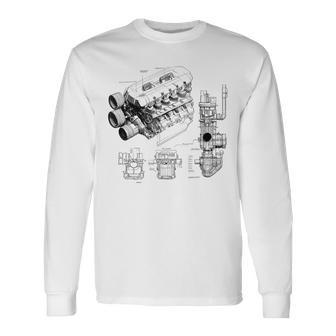 Schéma De Moteur À Combustion Interne Pour Homme T-shirt à manches longues - Cadeauxyz