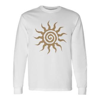 Spiral Sun Fairy Grunge Hippie Goblin Earthy Graphic Long Sleeve T-Shirt - Thegiftio UK