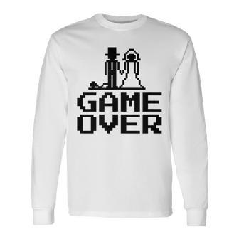 Sposoposa Game Over Addio Al Celibato Matrimonio Maglietta a maniche lunghe - Novitaregali