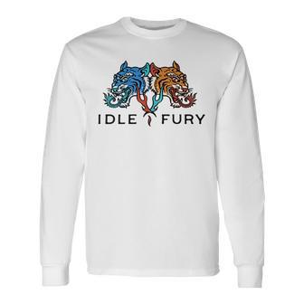 Ver Impresión Trasera Idle Fury Místico Tigre Tatuaje Arte Camiseta de manga larga - Regaloses