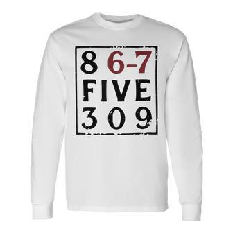 Vintage 80'S Music 86-75309 Jenny 8675309 Six Seven 67 Meme Long Sleeve T-Shirt - Thegiftio UK