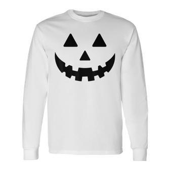 Vintage Jack O Lantern Face Pumpkin Halloween Costume Long Sleeve T-Shirt - Thegiftio UK