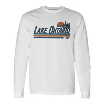 Vintage Lake Ontario Great Lakes Long Sleeve T-Shirt - Thegiftio UK