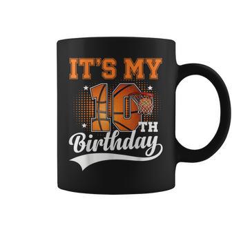 10Th Birthday Boys Basketball Ten 10 Year Old Coffee Mug - Thegiftio UK