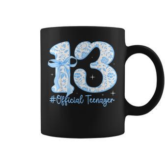 13Th Birthday Girl Floral Coquette Bow 13 Year Old Coffee Mug - Monsterry