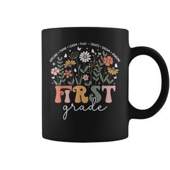 1St Grade Teacher Wildflower Floral Back To School Women Coffee Mug | Seseable UK