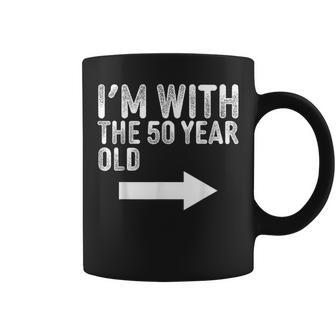 Im With The 50 Year Old Matching Turning 50 My 50Th Birthday Coffee Mug - Thegiftio UK