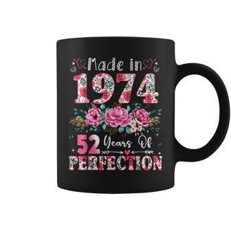 52 Year Old Made In 1974 Floral 52Th Birthday Women Coffee Mug - Thegiftio UK