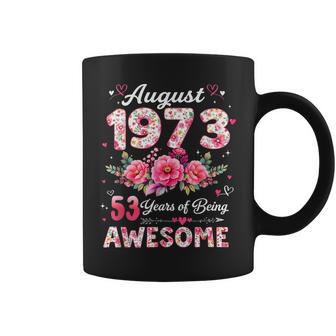 53歳 1973年8月 花柄 53歳 誕生日 男性 女性 コーヒーマグ - Kawaiitshirt