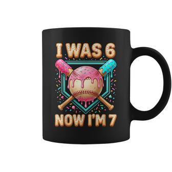 I Was 6 Now I'm 7 7Th Birthday Boys Ice Cream Drip Baseball Coffee Mug | Seseable UK
