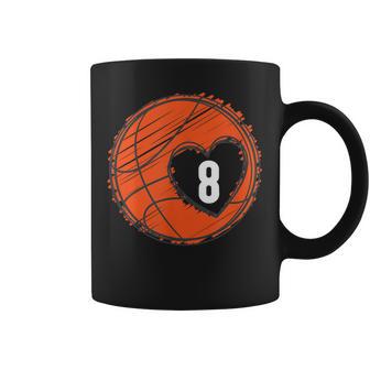 8 Número 8 De Corazón – Jugador De Baloncesto Lindo Gráfico Taza de café - Regaloses