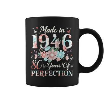 80 Year Old Made In 1946 Floral 80Th Birthday Women Coffee Mug | Seseable UK