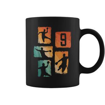 9 Geburtstag Jungs Retro Handballpieler 9 Jahre Alt Tassen - Geschenkecke