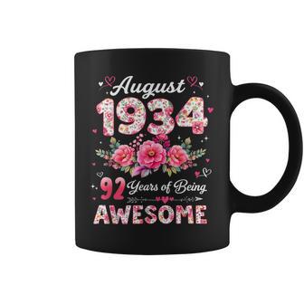 92歳 1934年8月 花柄 92歳 誕生日 男性 女性 コーヒーマグ - Kawaiitshirt