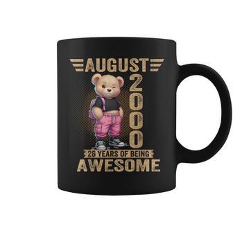 Agosto 2000 26 Cumpleaños 26 Años Oso De Pelucheiendo Impresionante Taza de café - Regaloses