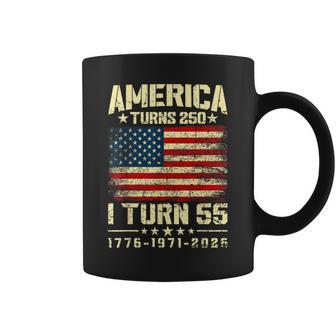 America Turns 250 I Turn 55 250Th Anniversary 55Th Birthday Coffee Mug - Thegiftio UK