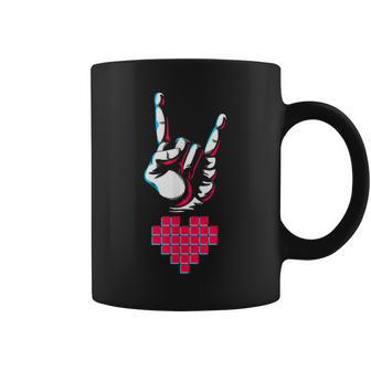Amor Corazón Rock And Roll Relación Amor Romántico Pareja Taza de café - Regaloses