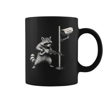 Anti-Flock Raccoon Anti Surveillance Camera Rebel Meme Coffee Mug - Thegiftio UK
