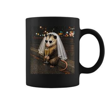Bachelorette Possum Drinking Wine Feral Bride Newly Engaged Coffee Mug | Seseable UK