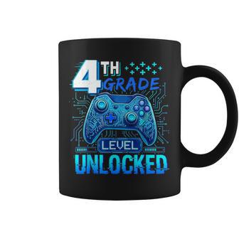 Back To School 4Th Grade First Day Level Unlocked Gamer Boys Coffee Mug - Thegiftio UK
