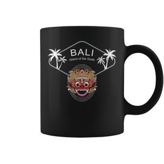 Bali Máscara Barong Palmeras Indonesia Ubud Regalo Recuerdo Taza de café - Regaloses