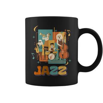 Banda De Perro Retro Jazz Taza de café - Regaloses