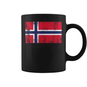 Banderaintage De Noruega Arte Retro Taza de café - Regaloses