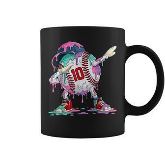 Baseball 10 Year Ice Cream Drip 10Th Birthday Boy Number 10 Coffee Mug - Thegiftio UK