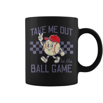 Baseball Peace Take Me Out To Ball Game Retro Boys Kids Coffee Mug - Thegiftio UK