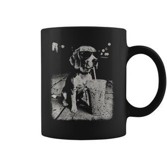 Beagle Drinking Iced Coffee Animal Dog Meme Humor Coffee Mug | Seseable UK