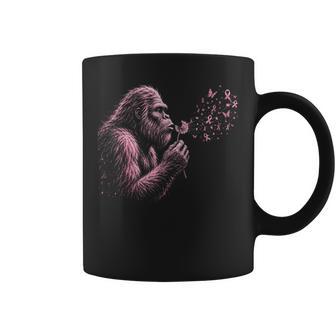 Bigfoot Blowing Wishes Dandelion Breast Cancer Awareness Coffee Mug - Thegiftio UK