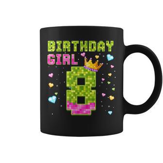 Birthday Girl Pink It's My 8Th Birthday Video Game Pixel Coffee Mug - Thegiftio UK