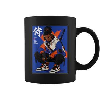 Black Anime Samurai Streetwear Afro Warrior Coffee Mug | Seseable UK