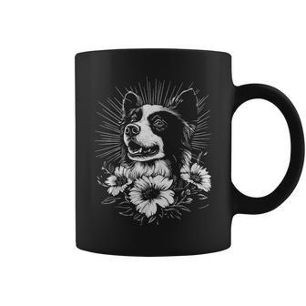 Border Collie Perro Amante Estilo Retro Tatuaje Taza de café - Regaloses