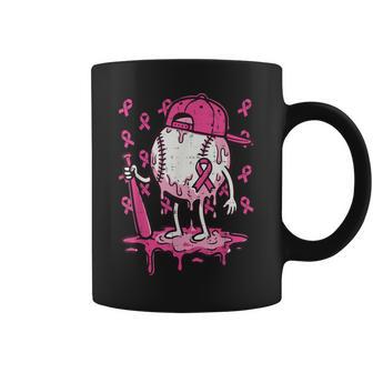 Breast Cancer Awareness Baseball Drip Pink Ribbon Boys Coffee Mug - Thegiftio UK