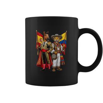 Caballo Jaguar Espana Colombia Banderas Regalo Taza de café - Regaloses