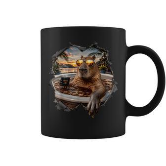 Cadeau Original Café Effet 3D Trompe Œil Capybaraacances Tasse - Cadeauxyz