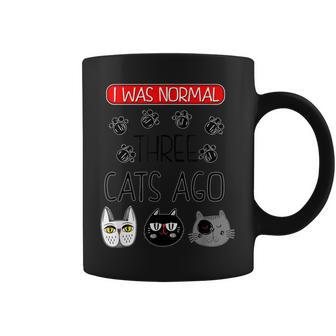 Camisa Graciosa De Gatos Yo Era Normal En Inglés Taza de café - Regaloses