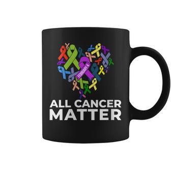 All Cancer Matter Coeur Plein De Rubans De Toutes Les Couleurs Du Cancer Tasse - Cadeauxyz