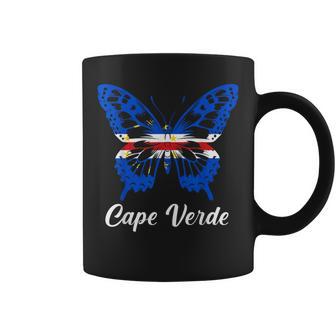 Cape Verde Flag Pride Butterfly Cape Verdean Girls Coffee Mug - Thegiftio UK